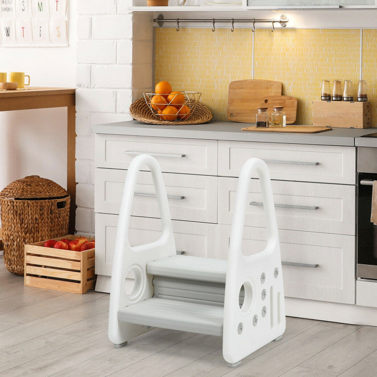 Kids Step Stool with Armrest for Kitchen, Toilet, Potty Training - Learning Helper