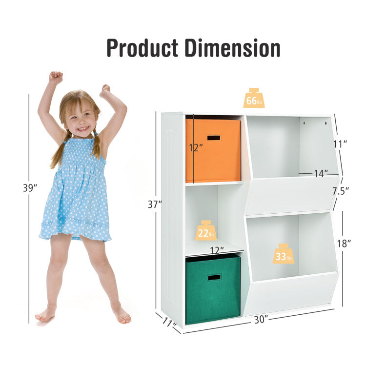Kids Toy Storage Cabinet with Shelves – Versatile Organizer for Toys and Books