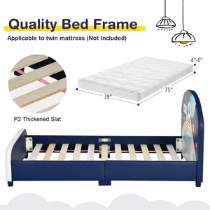 Kids Upholstered Platform Bed with Headboard and Footboard – Stylish Kids Bed Frame