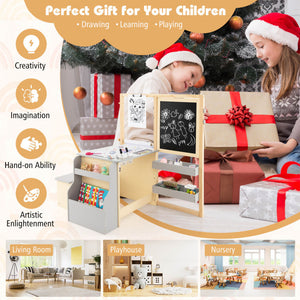 Kids Wooden Art Center Table and Bench Set – Creative Workspace for Toddlers and Children