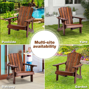 Kids' Adirondack Chair with High Backrest and Armrests – Durable Outdoor Seating