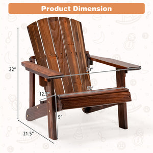 Kids' Adirondack Chair with High Backrest and Armrests – Durable Outdoor Seating