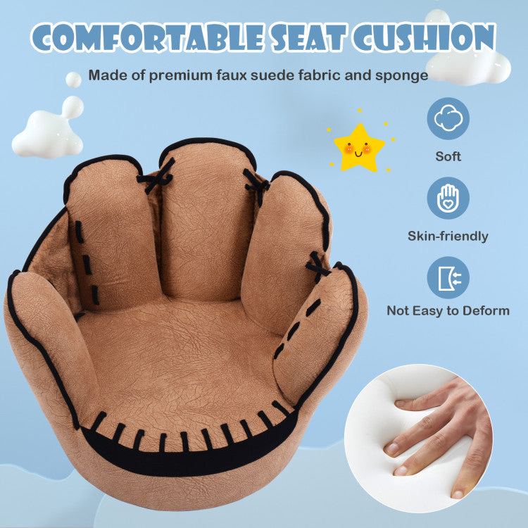 Kids' Baseball Glove Shaped Upholstered Sofa – Fun, Leisure Seating for Home