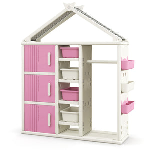 Kids Costume Storage Closet Organizer with Bins, Shelves & Side Baskets – Ideal for Kids’ Room