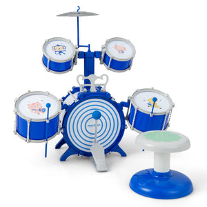 Kids Drum Set Educational Percussion Musical Instrument Toy with Bass Drum