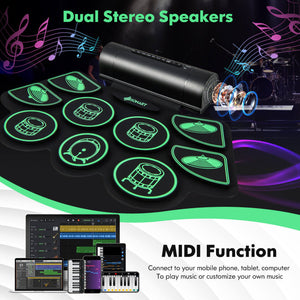 Kids' Electronic Drum Set with Built-in Stereo Speakers - Perfect for Beginners