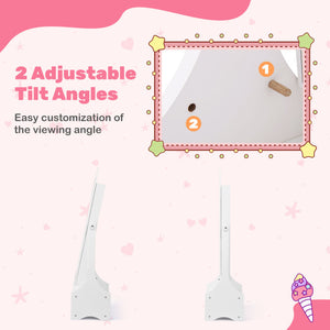 Kids Jewelry Armoire with Storage & Adjustable Tilt Mirror – 2 Angles