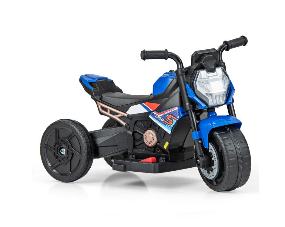 6V Kids Ride-On Motorcycle with Detachable Training Wheels, Battery-Powered Motorbike