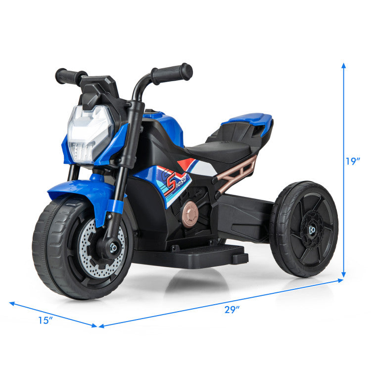 6V Kids Ride-On Motorcycle with Detachable Training Wheels, Battery-Powered Motorbike