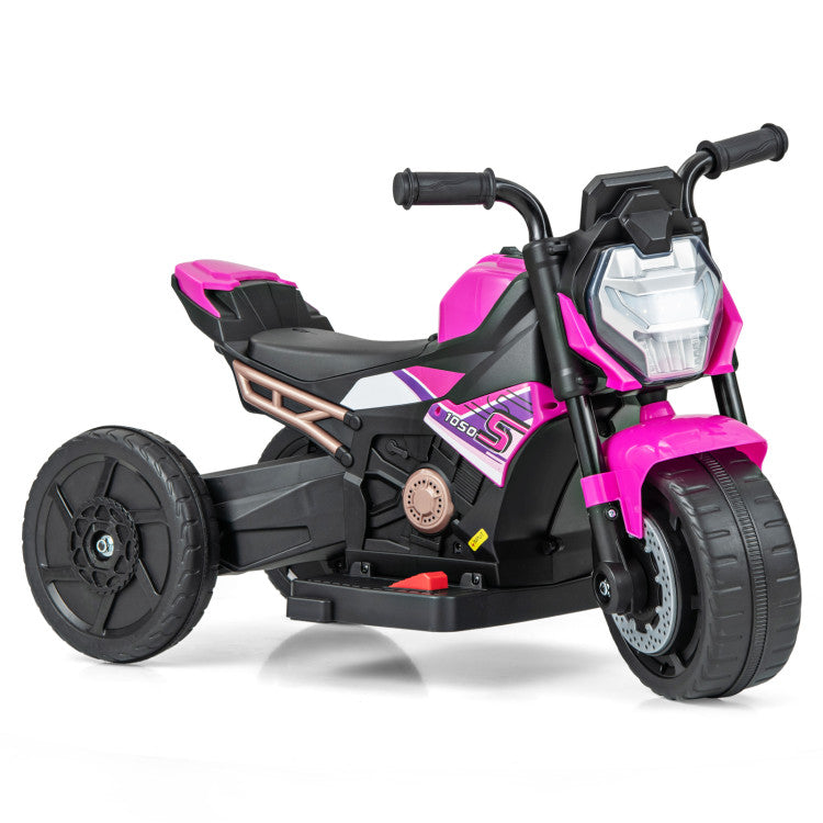 6V Kids Ride-On Motorcycle with Detachable Training Wheels, Battery-Powered Motorbike
