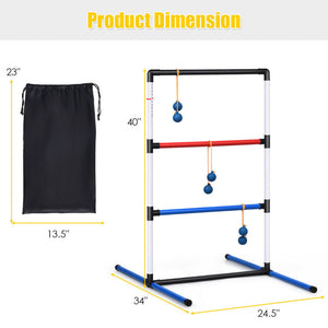 Ladder Ball Toss Game with Bolas, Score Tracker, and Carrying Bag for Easy Transport