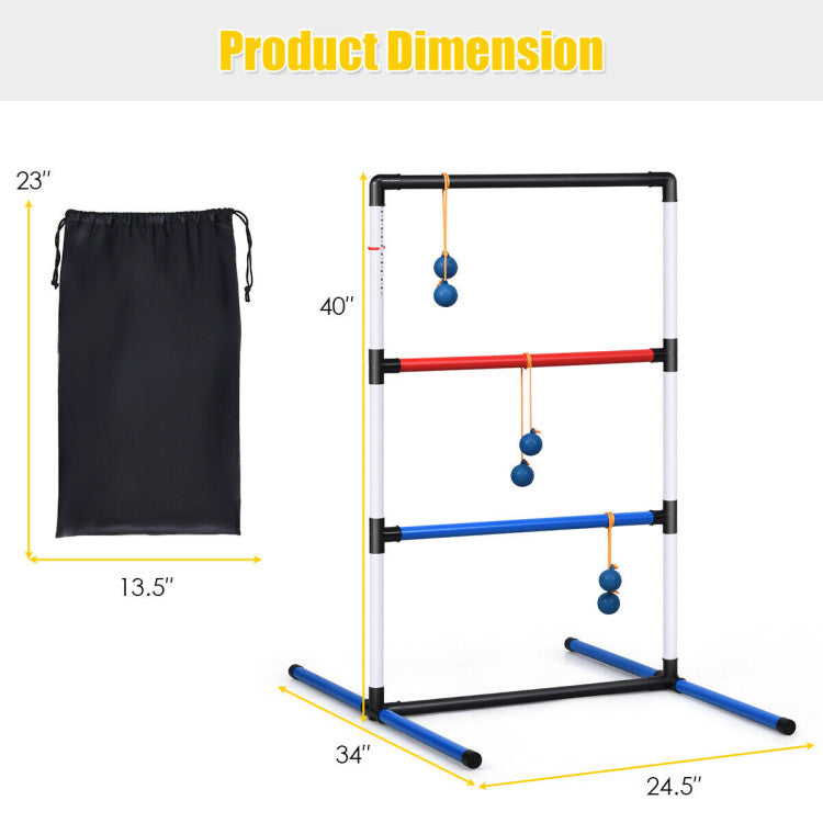 Ladder Ball Toss Game with Bolas, Score Tracker, and Carrying Bag for Easy Transport