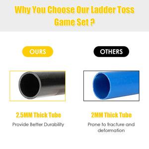 Ladder Ball Toss Game with Bolas, Score Tracker, and Carrying Bag for Easy Transport
