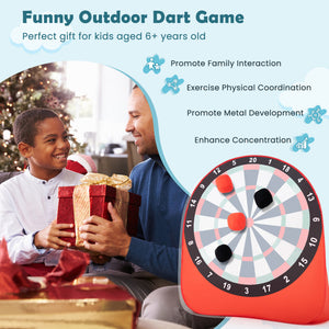 Large Kids Dart Board with 4 Kick Balls - Safe Indoor Outdoor Game for 6 Years and Above