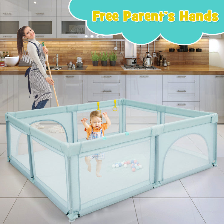 Large Baby Playpen with 50 Ocean Balls – Safe Infant Play Center Yard