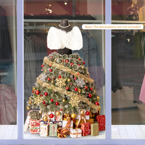 5 FT Pre-Lit Artificial Christmas Tree Dress Form – Mannequin Style Holiday Decor
