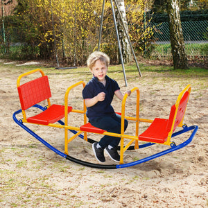 Outdoor Kids Seesaw Swivel Teeter Totter for Ages 3-8 | Fun Playground Equipment