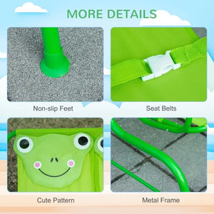 Outsunny Kids Porch Swing with Adjustable Canopy & Seatbelts, Ages 3-6, Ladybug Design