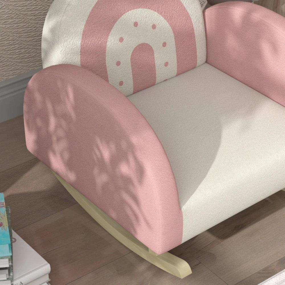 Pink Princess Crown Kids Rocking Chair – Toddler Armchair for Bedroom and Playroom