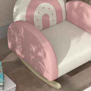 Pink Princess Crown Kids Rocking Chair – Toddler Armchair for Bedroom and Playroom