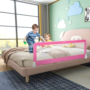 59" Foldable Breathable Baby Bed Rail Guard with Safety Strap for Secure Sleep Protection