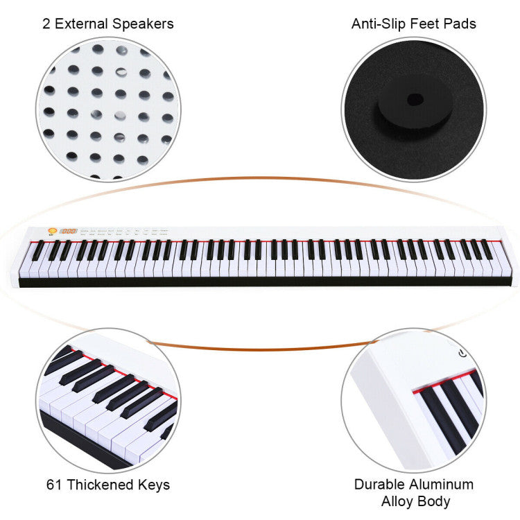 Portable 88-Key Full-Size Semi-Weighted Digital Piano Keyboard for Practice & Performance