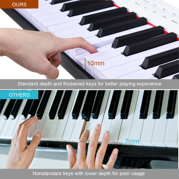 Portable 88-Key Full-Size Semi-Weighted Digital Piano Keyboard for Practice & Performance
