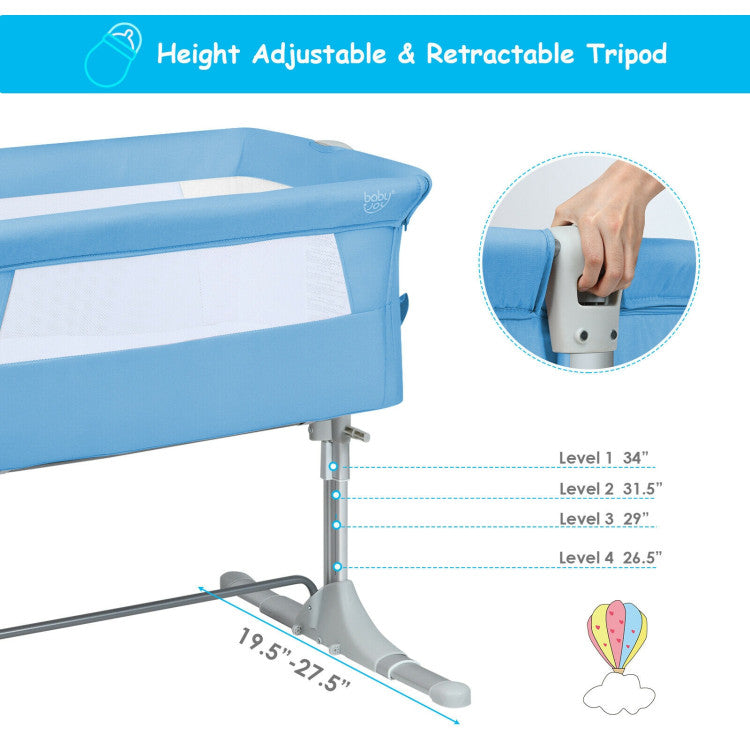 Portable Travel Baby Bassinet Crib with Carrying Bag - Side Sleeper Bed