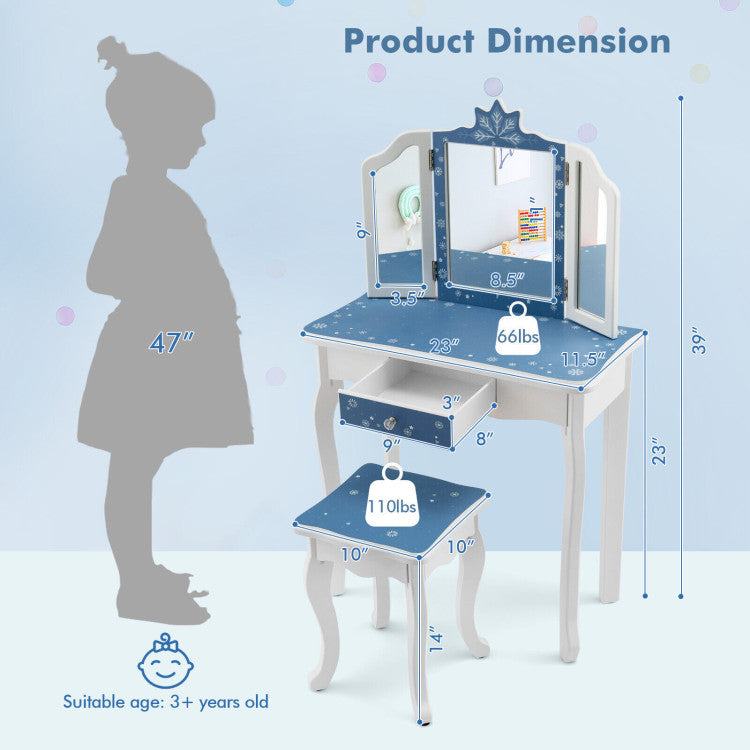 Vanity Set with Mirror for Kids