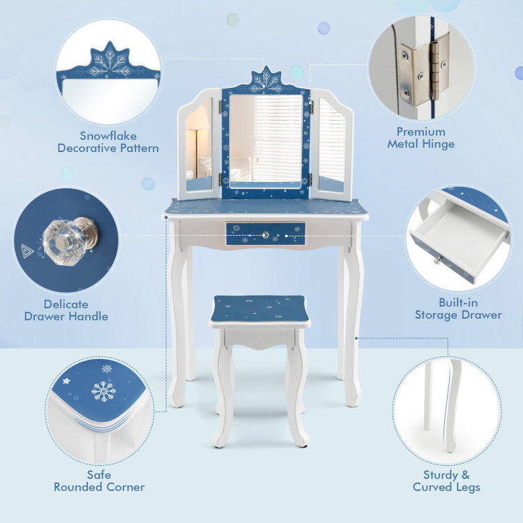 Vanity Set with Mirror for Kids