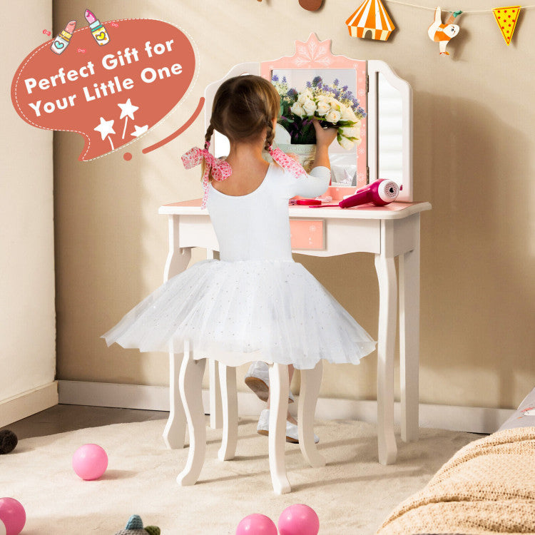 Vanity Set with Mirror for Kids