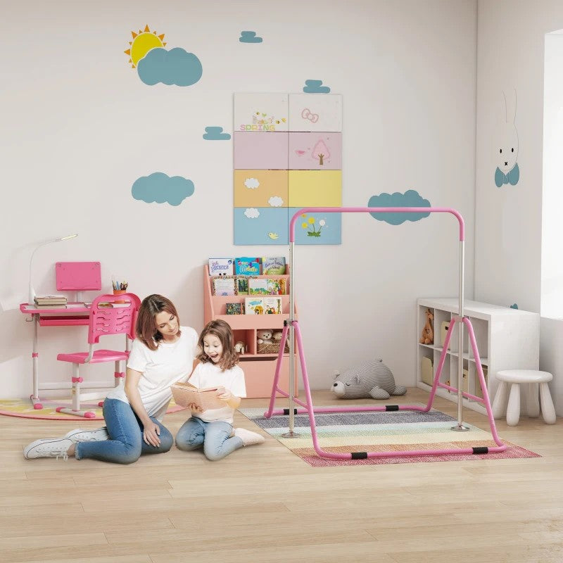 Qaba Kids Table and Chair Set with USB Light, Storage Drawer – Ideal for Study & Crafts