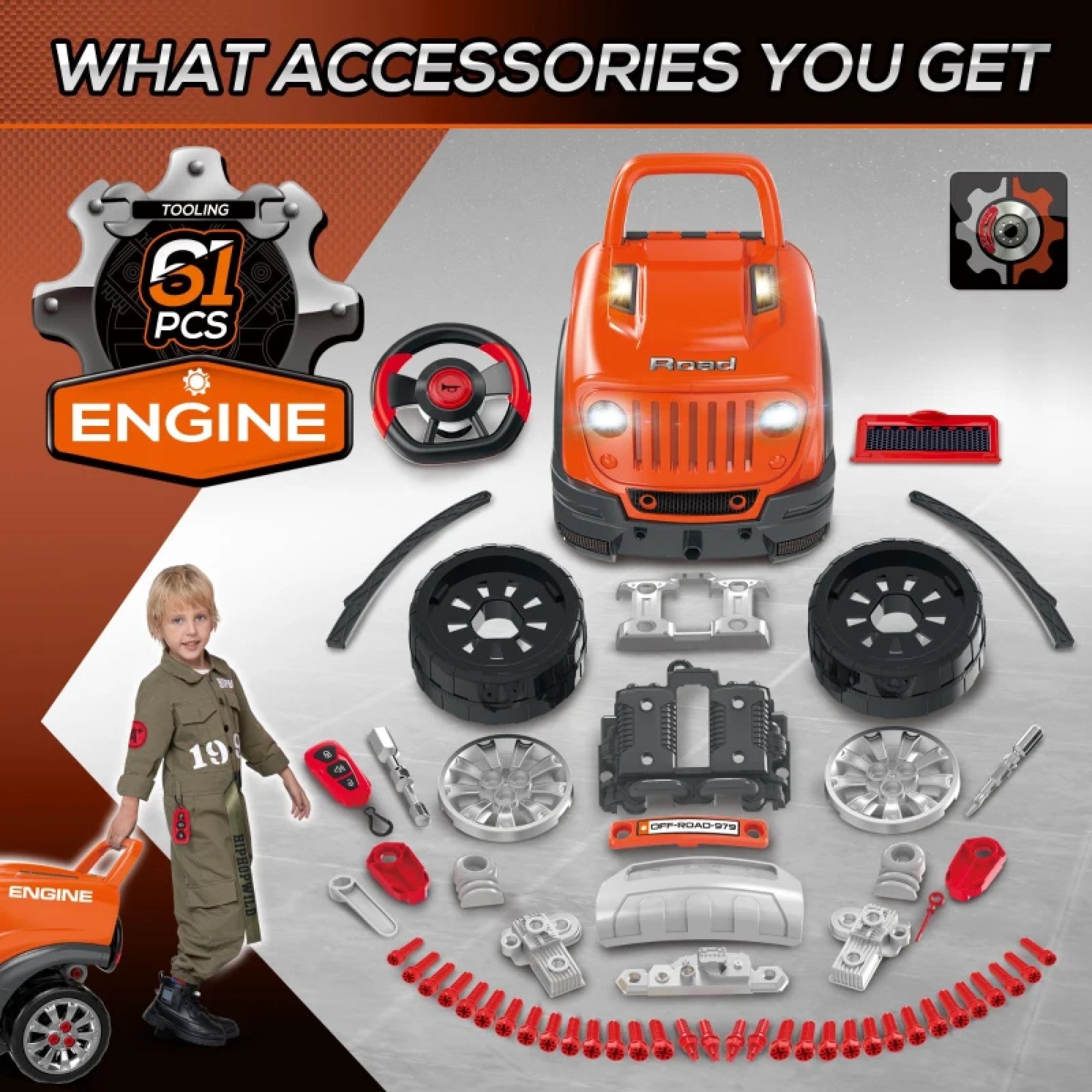 Ride-On Truck Engine Toy Set