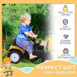 Excavator ride-on tractor toy for kids ages 4-8