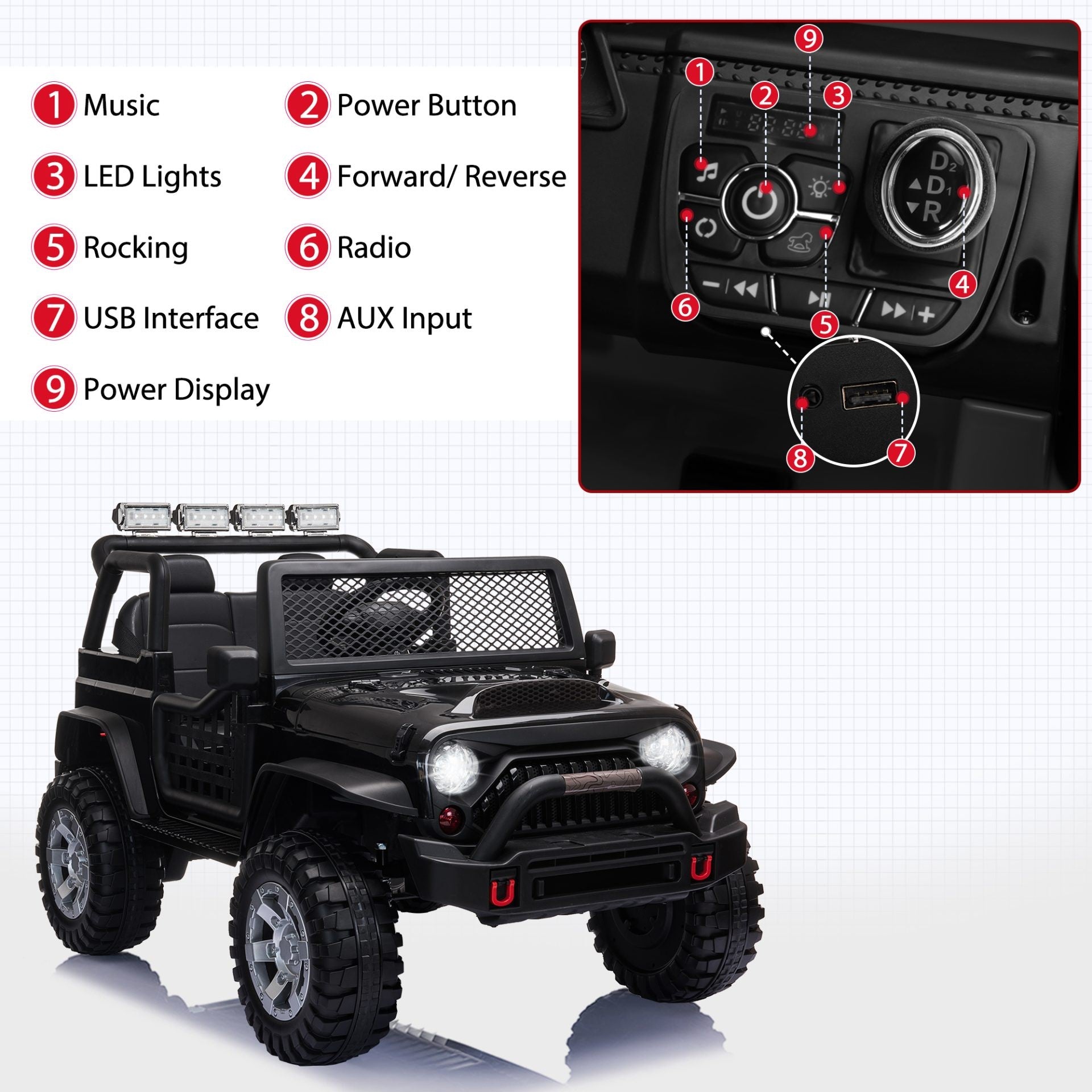 jeep ride on toy, black
