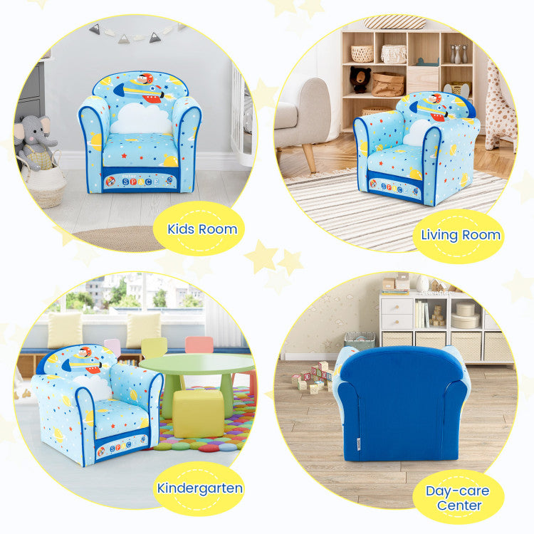 Velvet Toddler Sofa Chair with High-Density Sponge Filling – Cozy & Durable