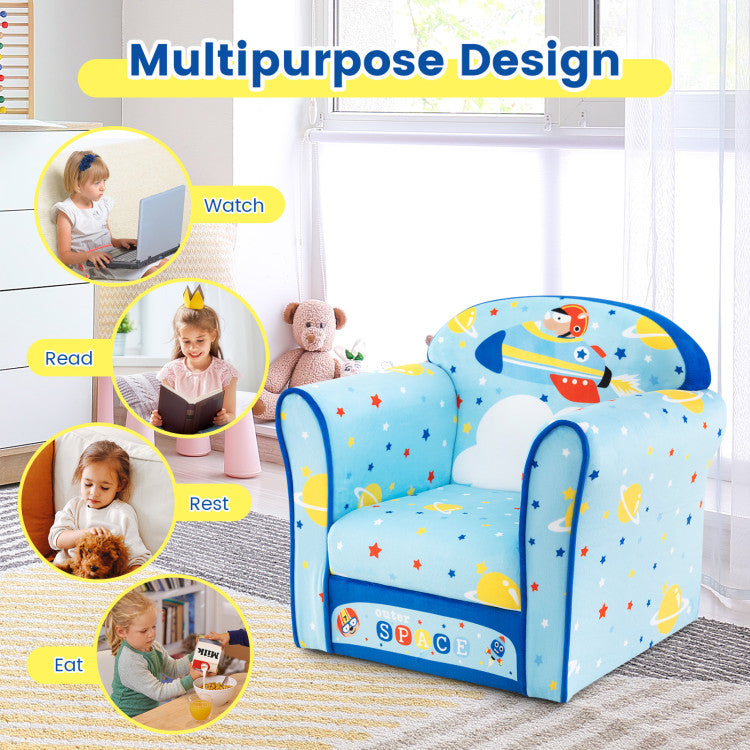 Velvet Toddler Sofa Chair with High-Density Sponge Filling – Cozy & Durable