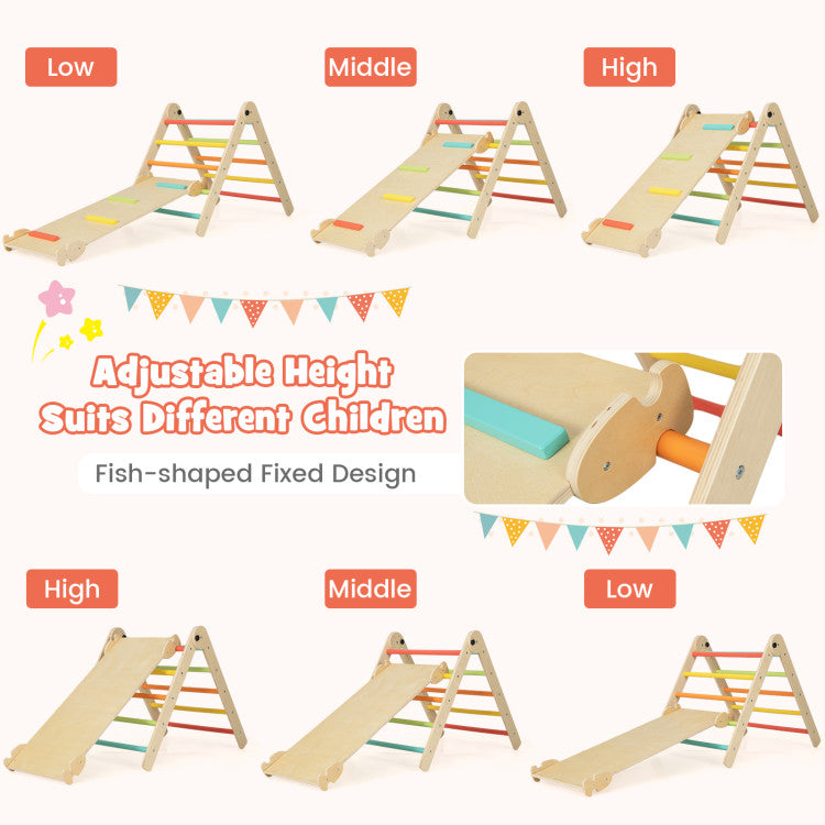 3-in-1 Triangular Climbing Toys for Toddlers – Climber, Slide, and Rocker Play Set