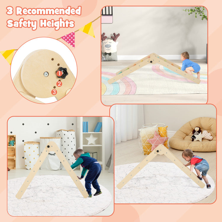 3-in-1 Triangular Climbing Toys for Toddlers – Climber, Slide, and Rocker Play Set