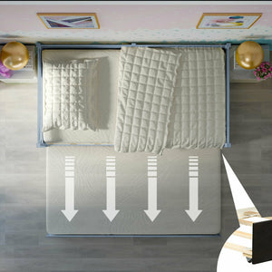 Twin Size Trundle Platform Bed Frame with Wooden Slats for Added Support