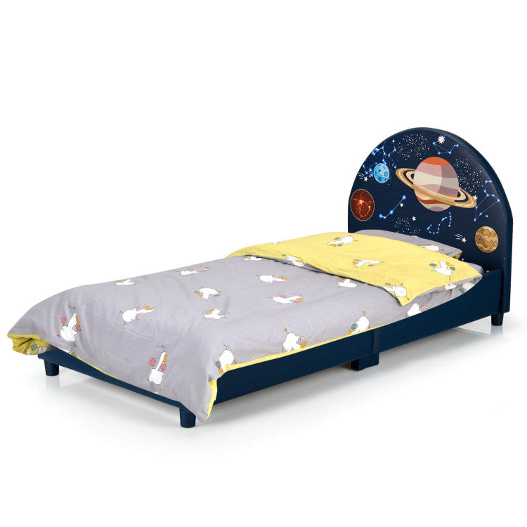Twin Size Upholstered Platform Bed for Children – Stylish and Durable Single Bed