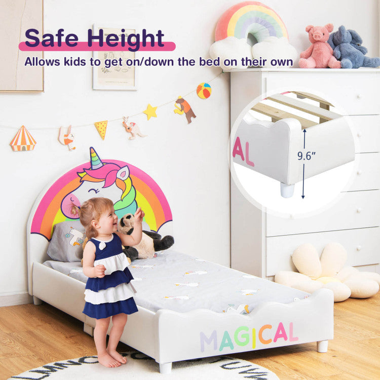 Twin Size Upholstered Platform Bed for Kids – Stylish and Durable Children's Single Bed