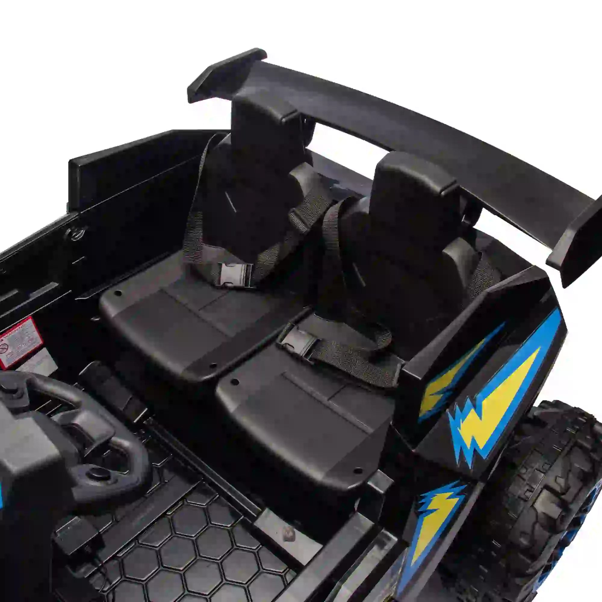 battery operated police car for kids in backyard