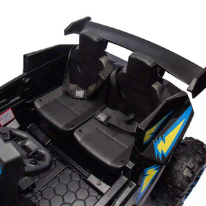 battery operated police car for kids in backyard