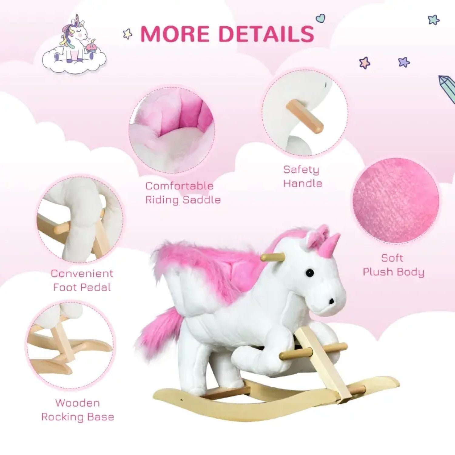 Unicorn Baby Rocking Horse Toy for Kids