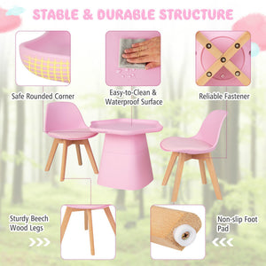 Wooden Kids Activity Table and Chair Set with Padded Seats for Fun and Comfort