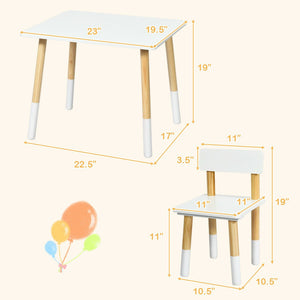 Wooden Kids Table and 2 Chairs Set – Durable Furniture for Play and Learning
