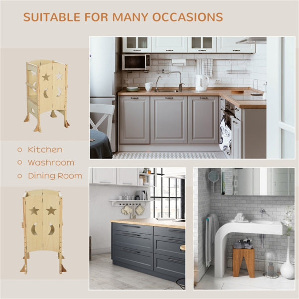 Wooden Kitchen Step Stool for Kids | Safe Kitchen Stepping Stool for Home Use