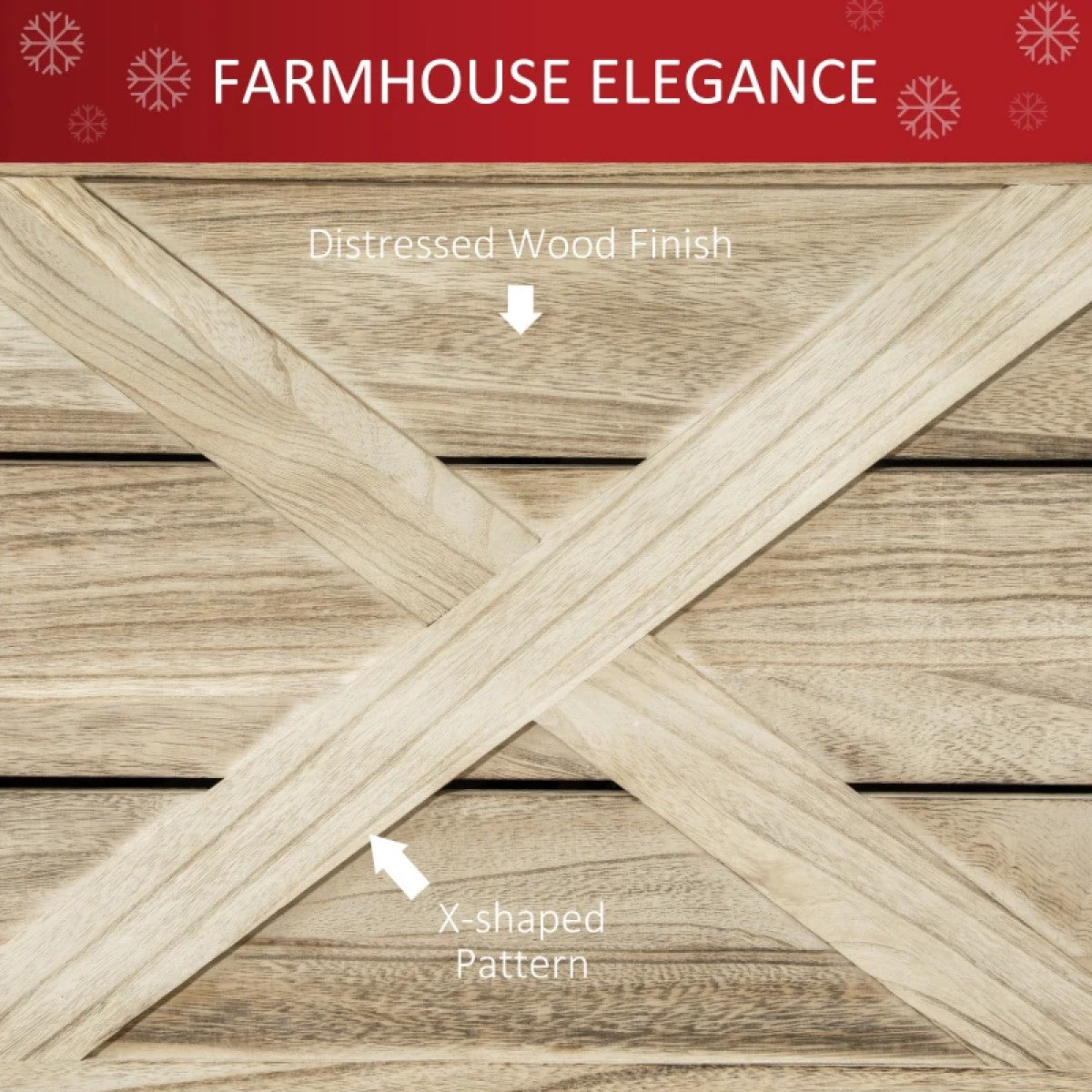 Wooden Tree Collar for Artificial Trees – Easy to Assemble with Distressed Finish