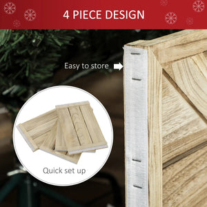 Wooden Tree Collar for Artificial Trees – Easy to Assemble with Distressed Finish